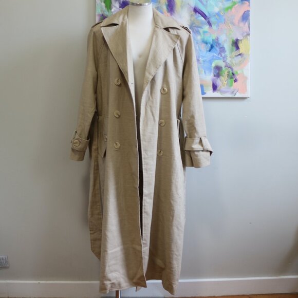 J LUX LABEL | J Lux Label Linen Trench Coat in Tan/Beige - Picture 2 of 7